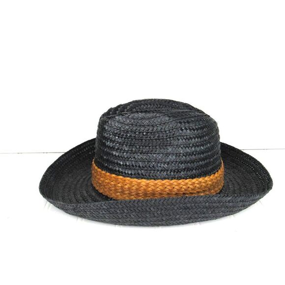 Bloomingdale\'s Made in Italy Straw Hats in Black main image 5